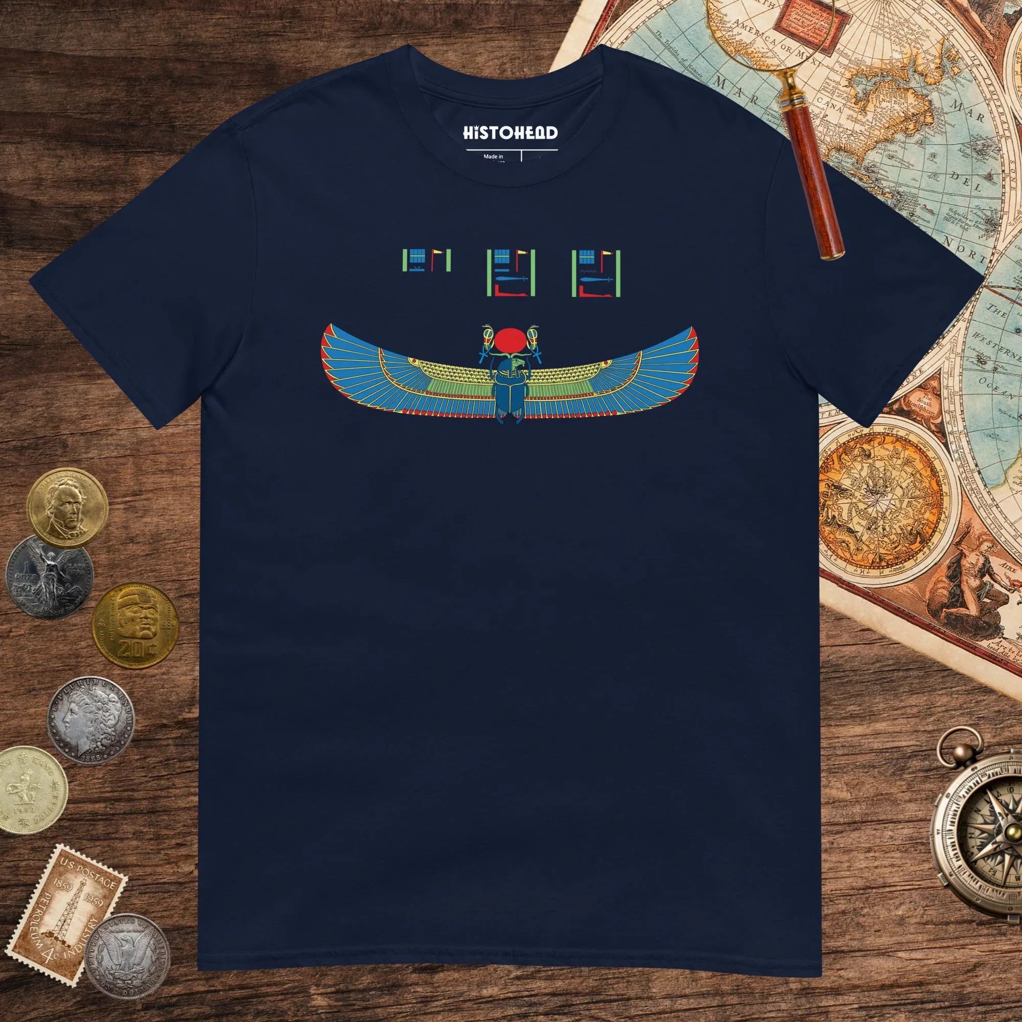 Navy Khnum Hieroglyphs Tee - history buff gift by HistoHead
