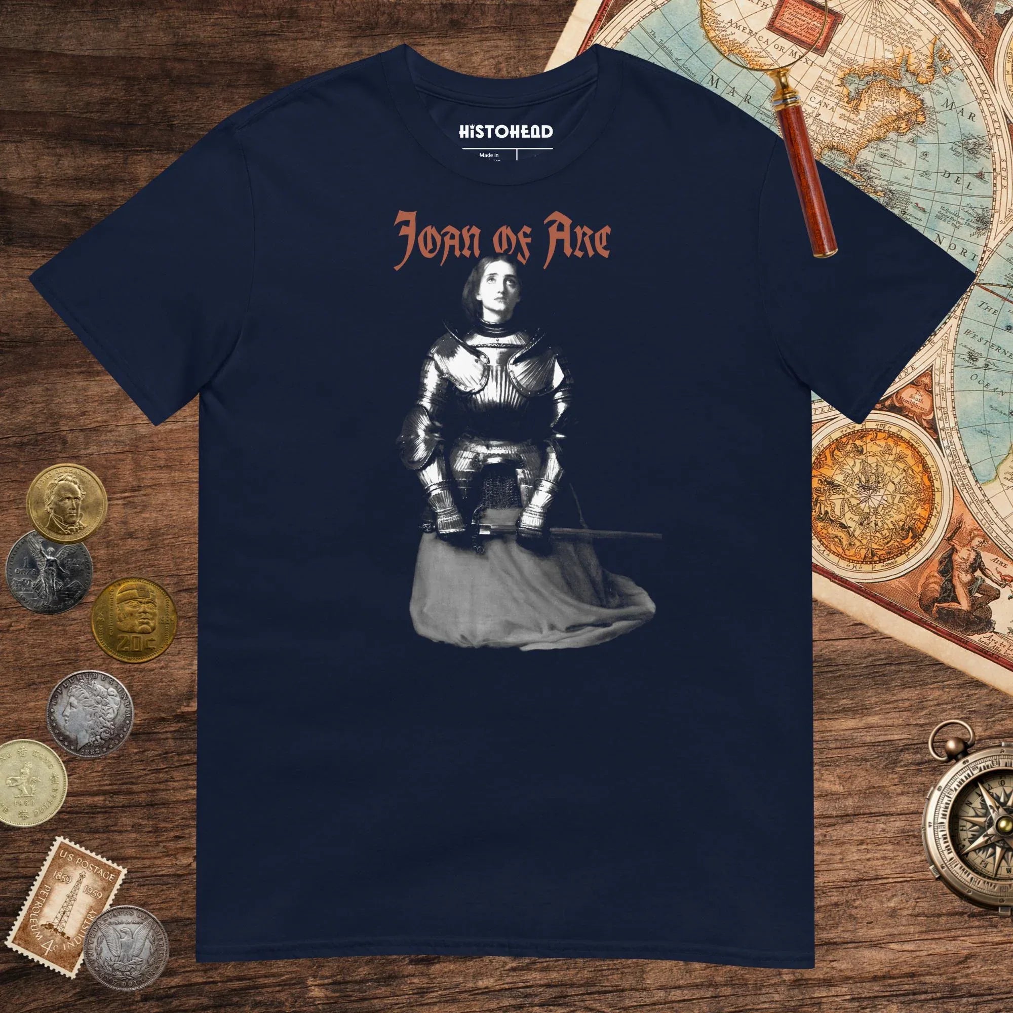Navy Joan of Arc Tee - history buff gift by HistoHead