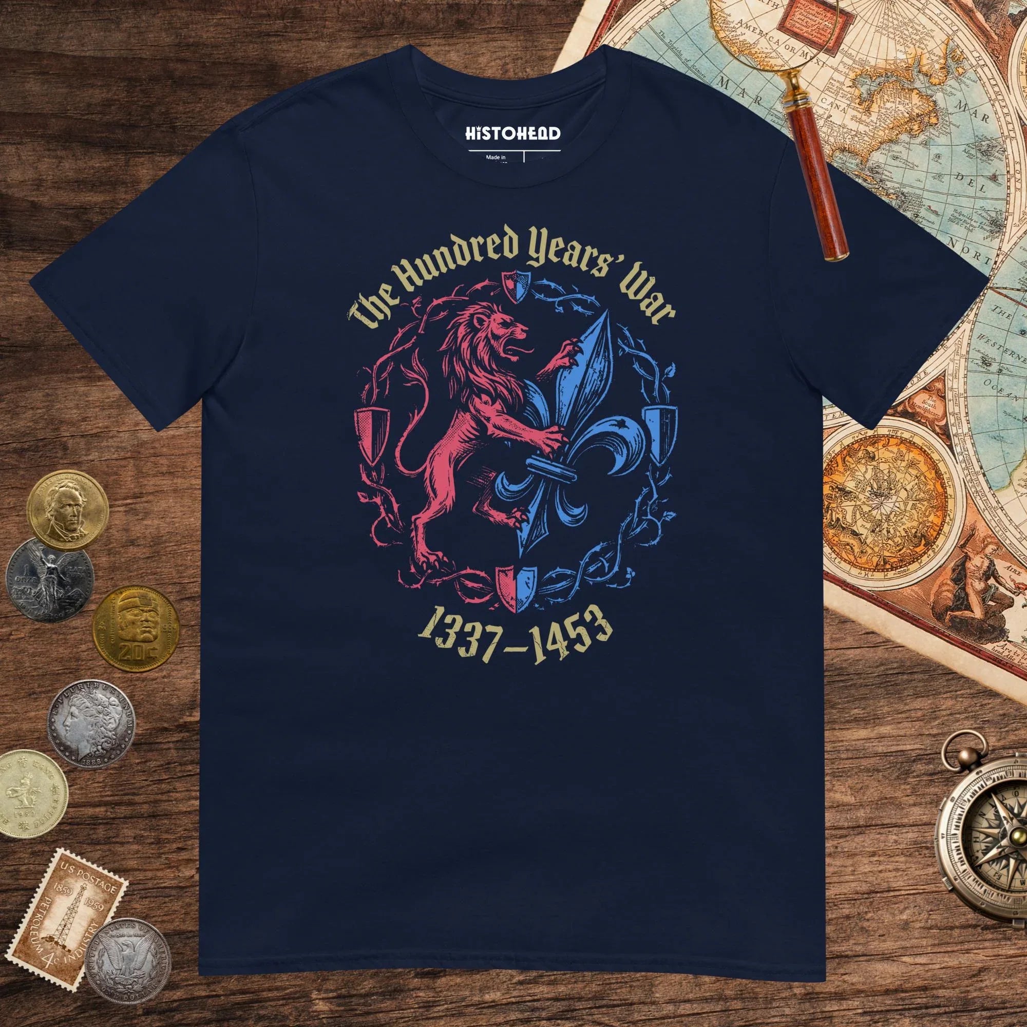 Navy The Hundred Years' War Tee - history buff gift by HistoHead
