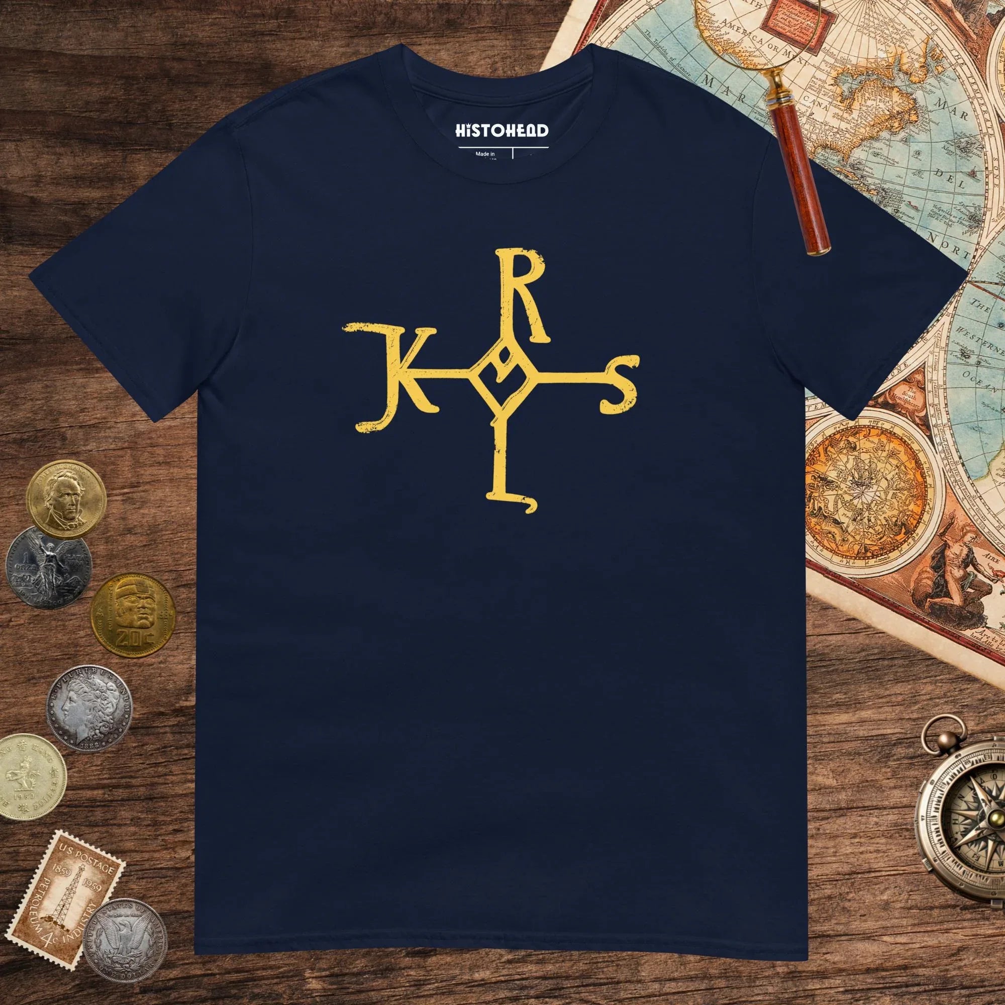 Navy Charlemagne Autograph Tee - history buff gift by HistoHead