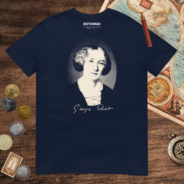 Navy George Eliot Tee - history buff gift by HistoHead
