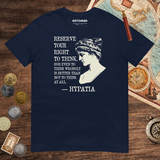 Navy Hypatia Quote Tee - history buff gift by HistoHead
