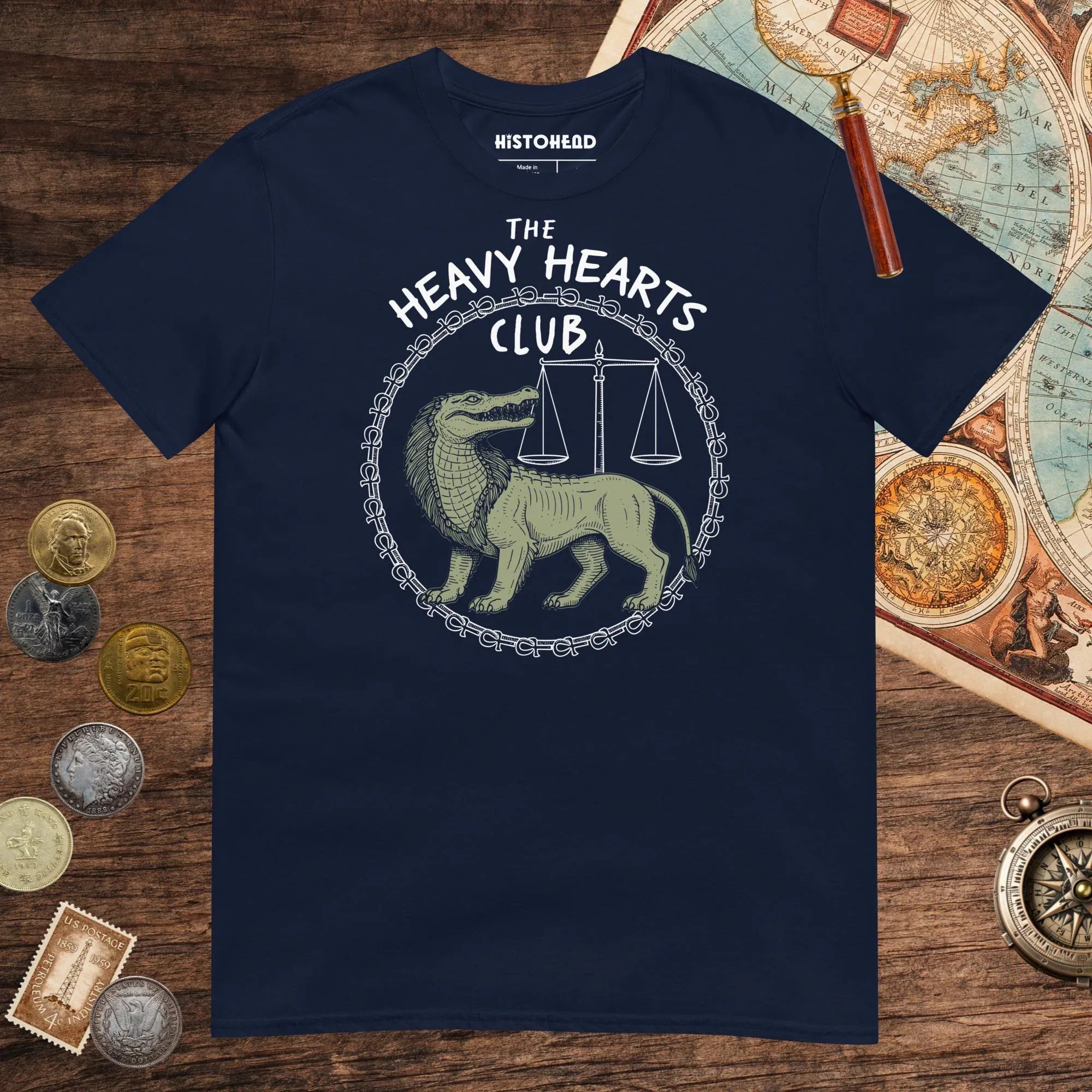 Navy The Heavy Hearts Club Tee - history buff gift by HistoHead