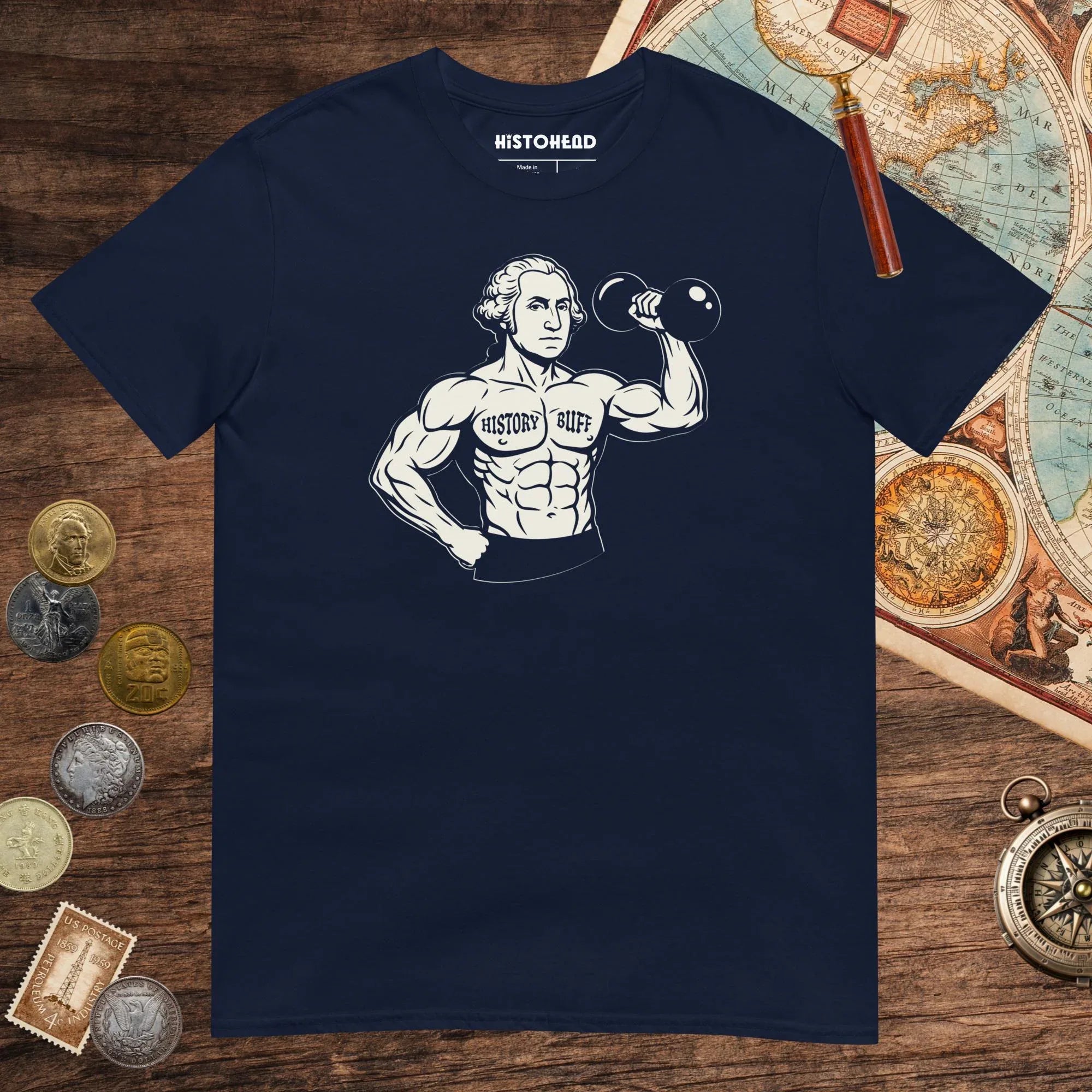 Navy Washington History Buff Tee - history buff gift by HistoHead