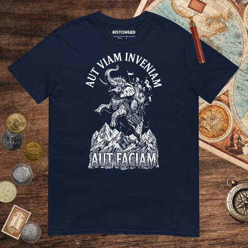 Navy Aut Viam Inveniam Hannibal Quote Tee - history buff gift by HistoHead