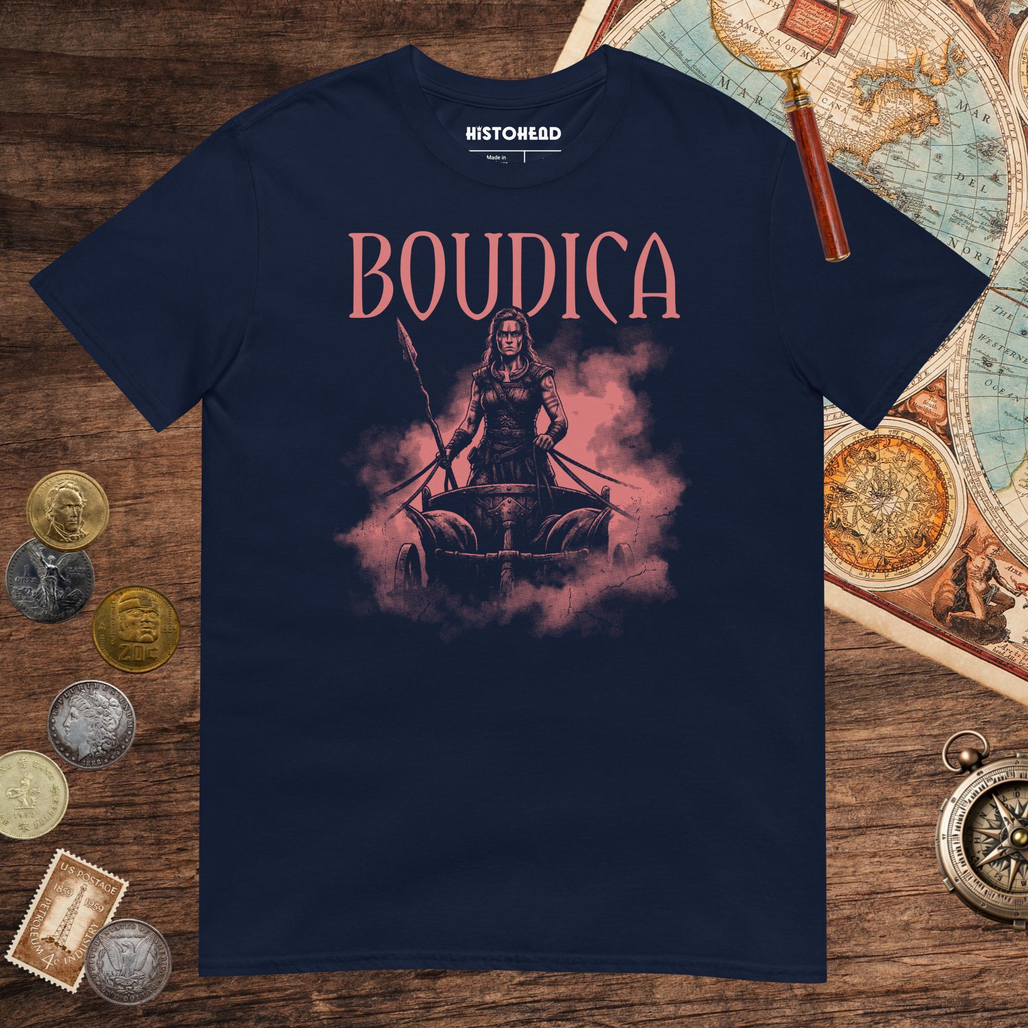 Navy Boudica Warrior Queen Tee - history buff gift by HistoHead