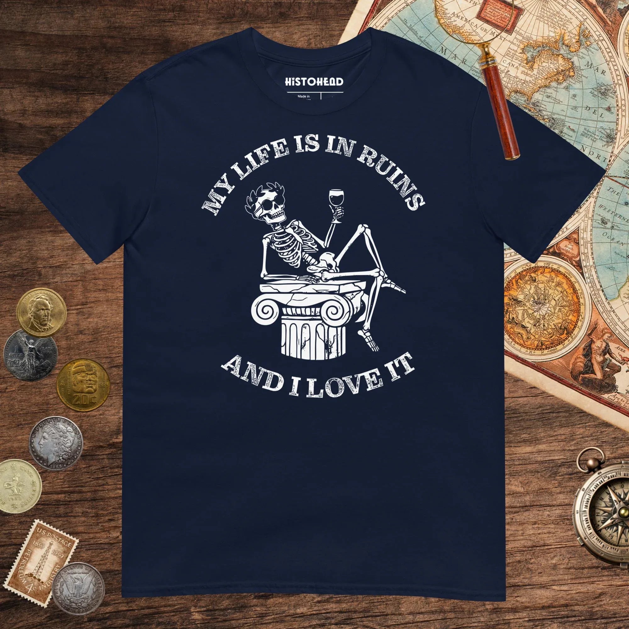 Navy My Life is in Ruins Tee - history buff gift by HistoHead
