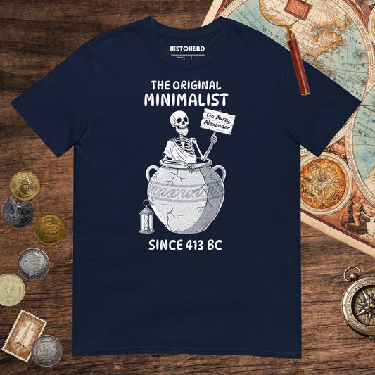 Navy Diogenes the Original Minimalist Tee - history buff gift by HistoHead