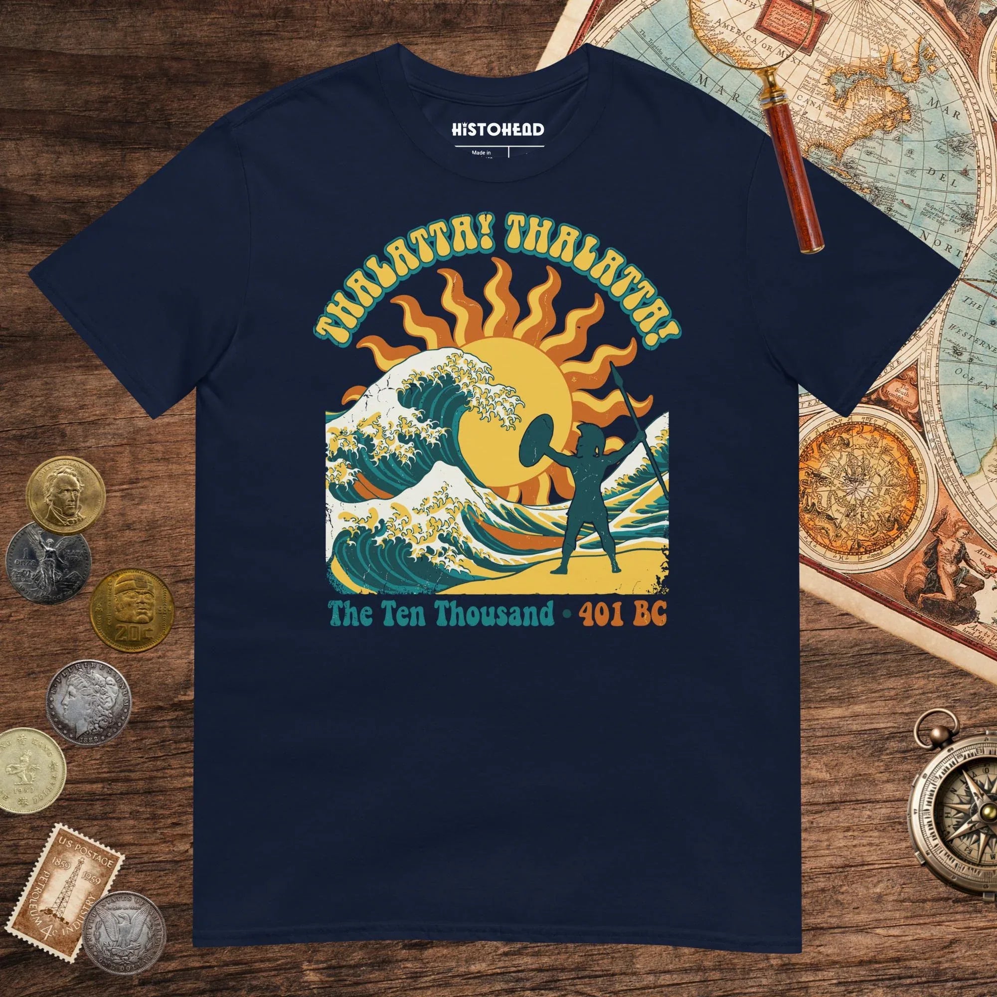 Navy Thalatta Thalatta Tee - history buff gift by HistoHead