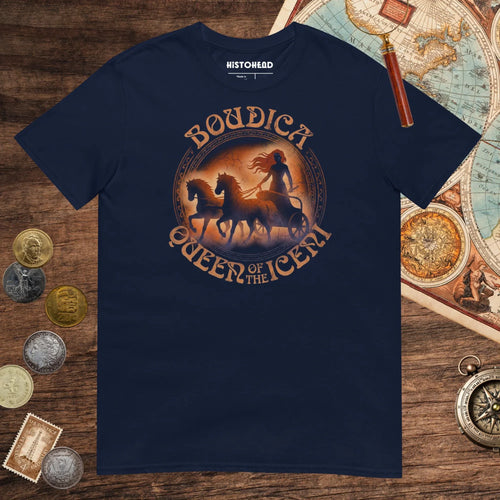 Navy Boudica Queen of the Iceni Tee - history buff gift by HistoHead