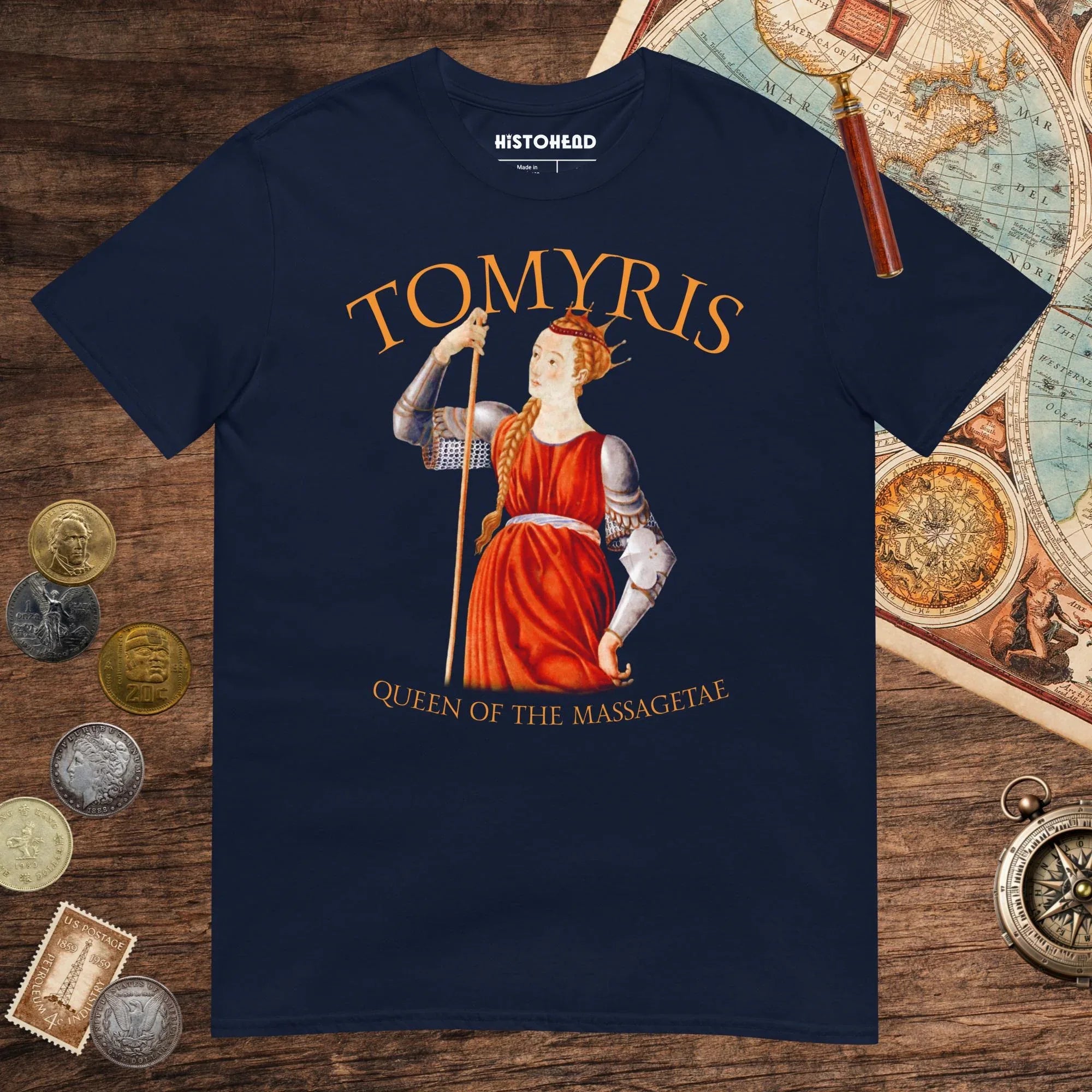Navy Tomyris Queen of the Massagetae Tee - history buff gift by HistoHead