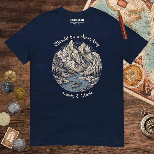 Navy Lewis & Clark Short Trip Tee - history buff gift by HistoHead