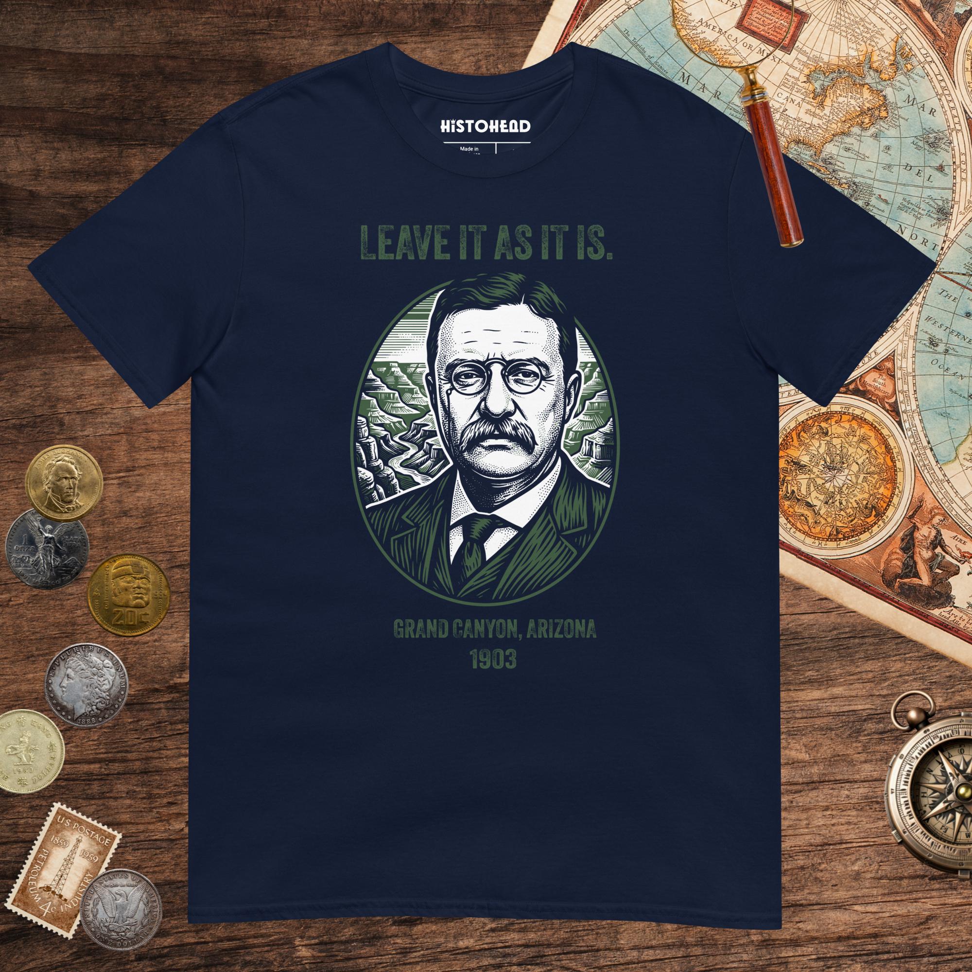 Navy Theodore Roosevelt National Park Quote Tee - history buff gift by HistoHead