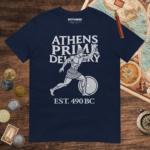 Navy Athens Prime Delivery Tee - history buff gift by HistoHead
