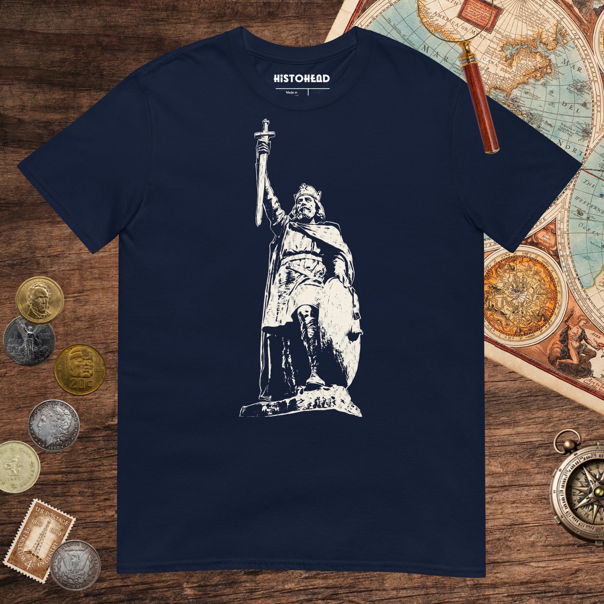 Navy Alfred the Great Tee - history buff gift by HistoHead