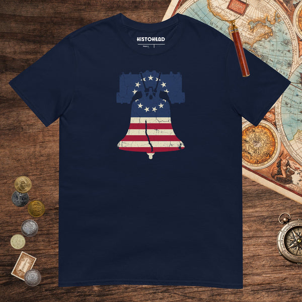 Navy Liberty Bell Tee - history buff gift by HistoHead