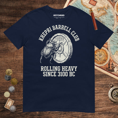 Navy Khepri Barbell Club Tee - history buff gift by HistoHead