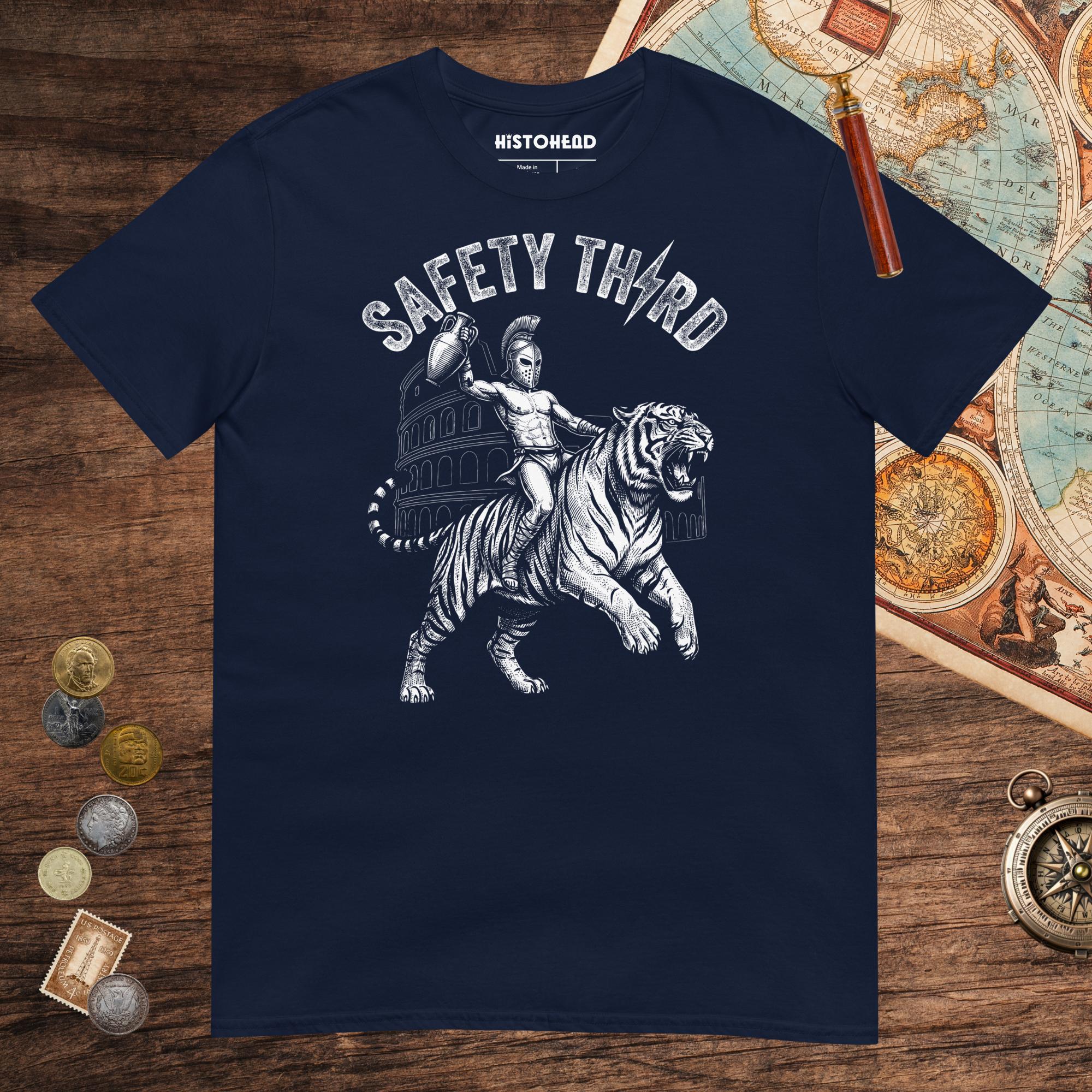 Navy Gladiator Safety Third Tee - history buff gift by HistoHead