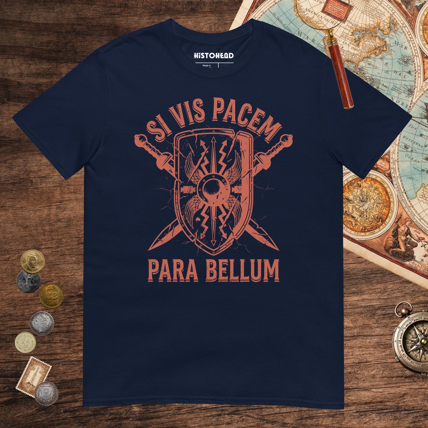 Navy Si Vis Pacem Para Bellum Scutum Tee - history buff gift by HistoHead