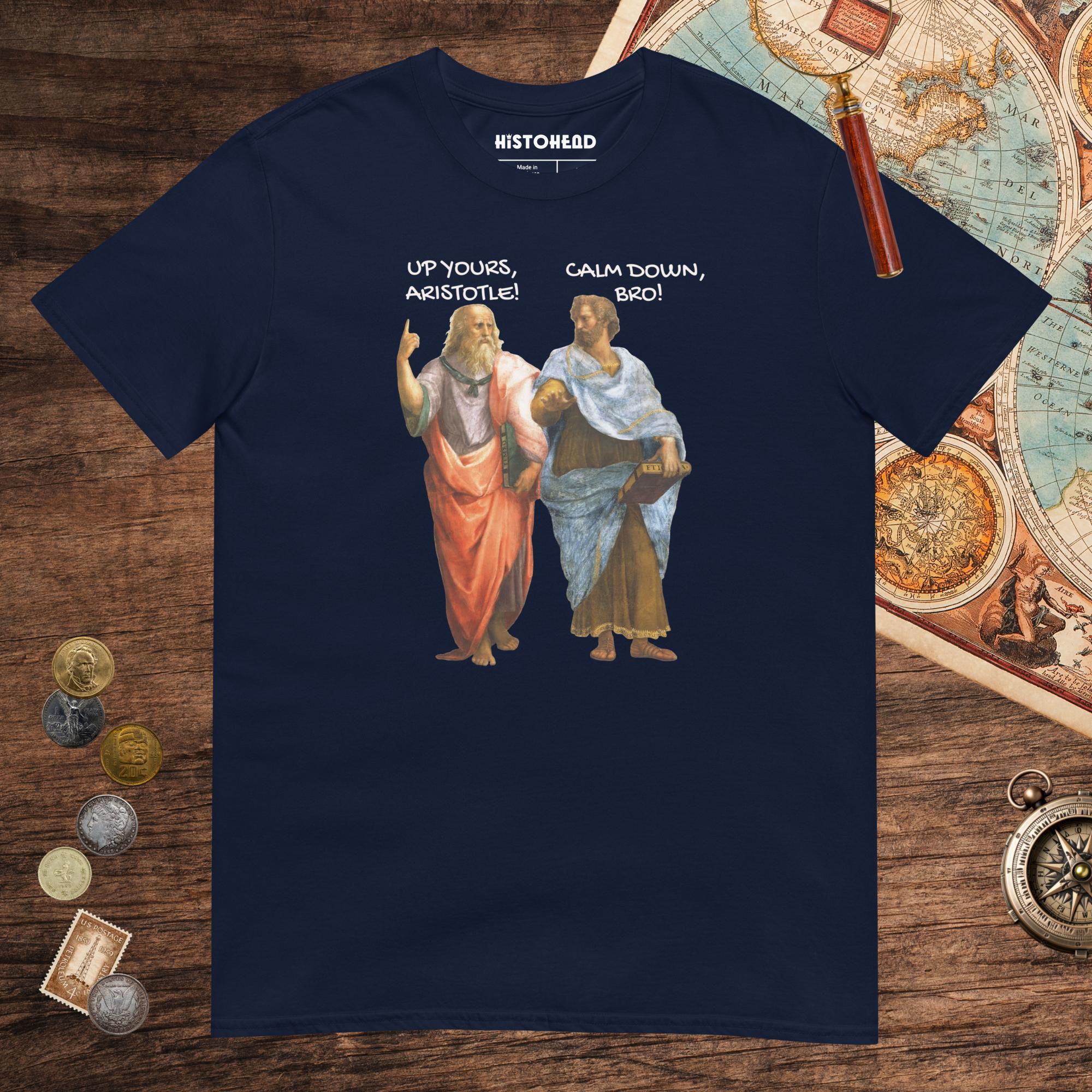 Navy Plato And Aristotle Tee - history buff gift by HistoHead