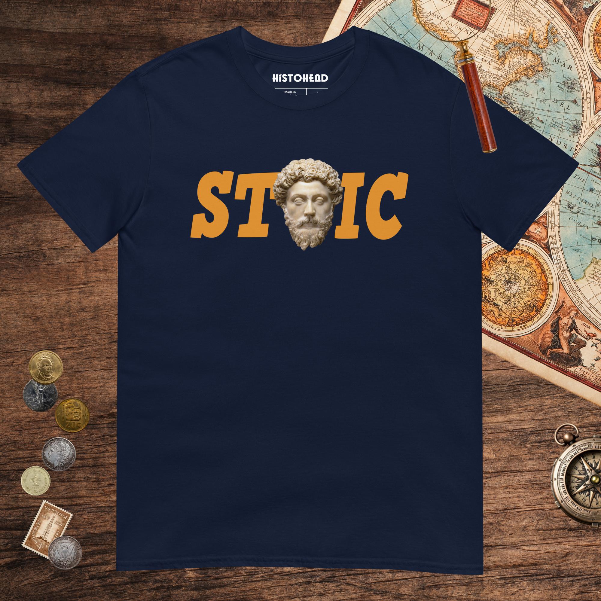 Navy Stoic Marcus Aurelius Tee - history buff gift by HistoHead