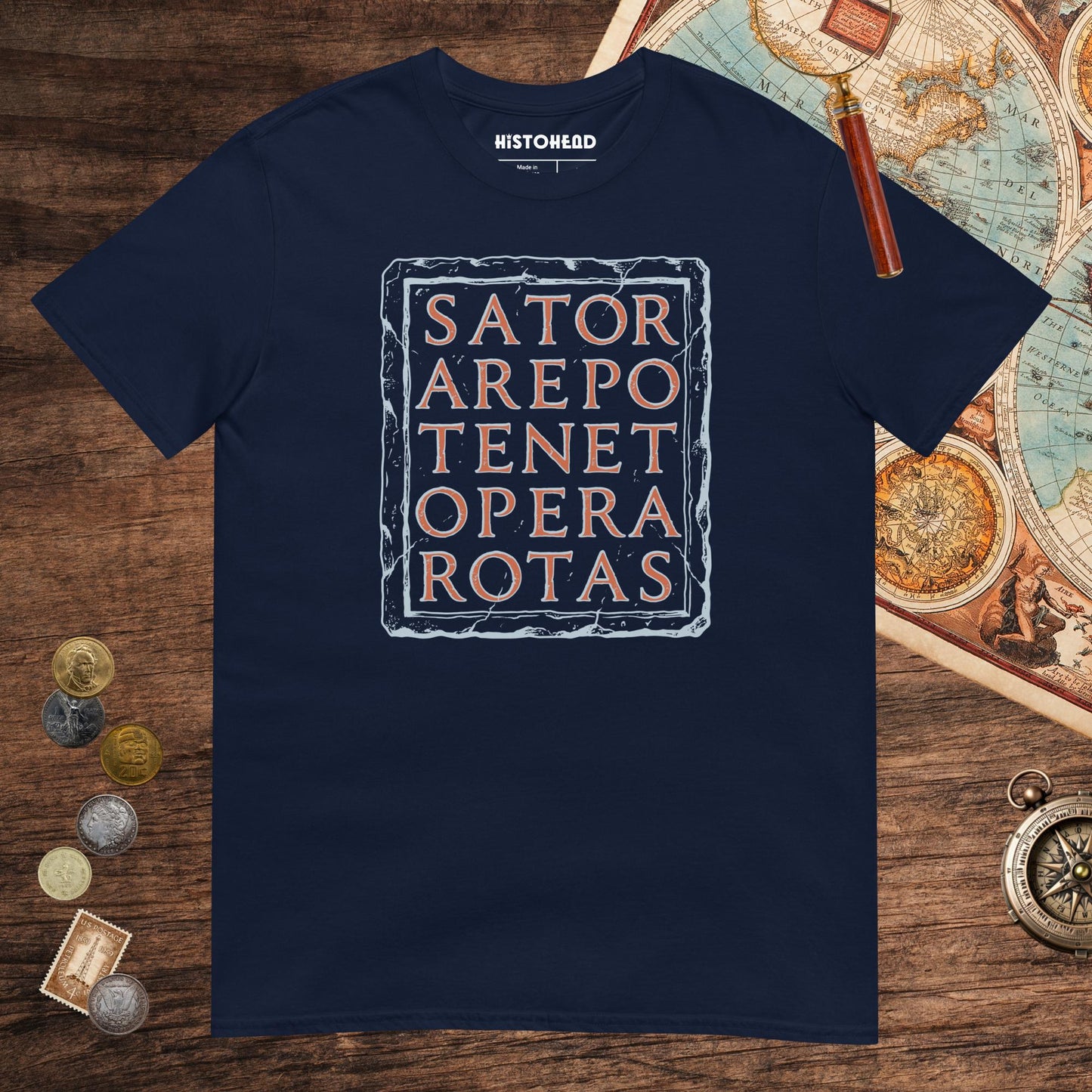 Navy Sator Rotas Tee - history buff gift by HistoHead