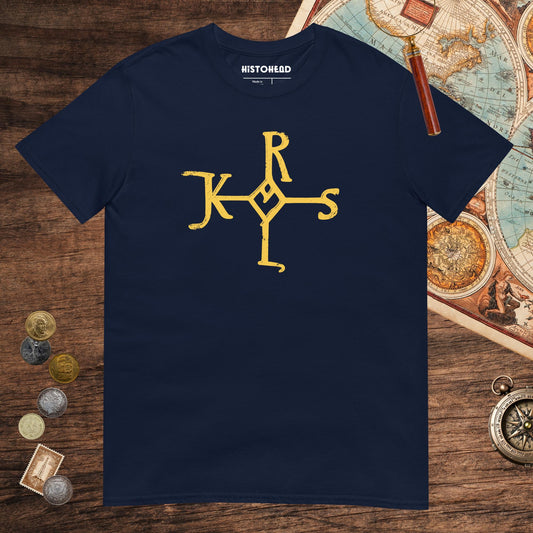 Navy Charlemagne Autograph Tee - history buff gift by HistoHead