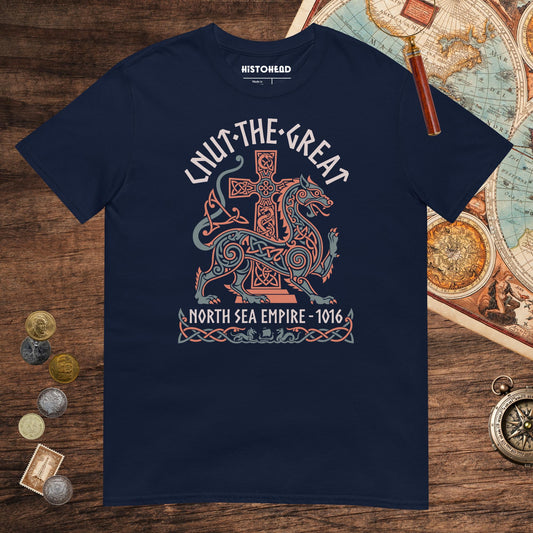 Navy Cnut the Great Tee - history buff gift by HistoHead