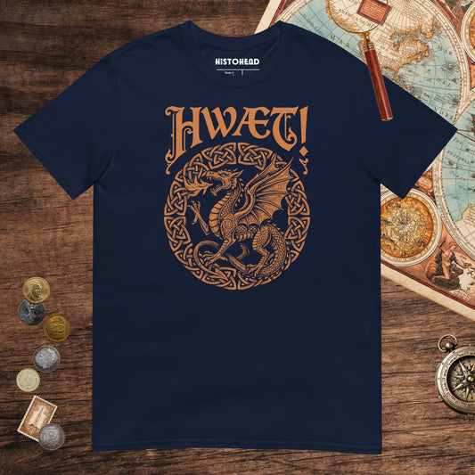 Navy Hwaet Dragon Tee - history buff gift by HistoHead