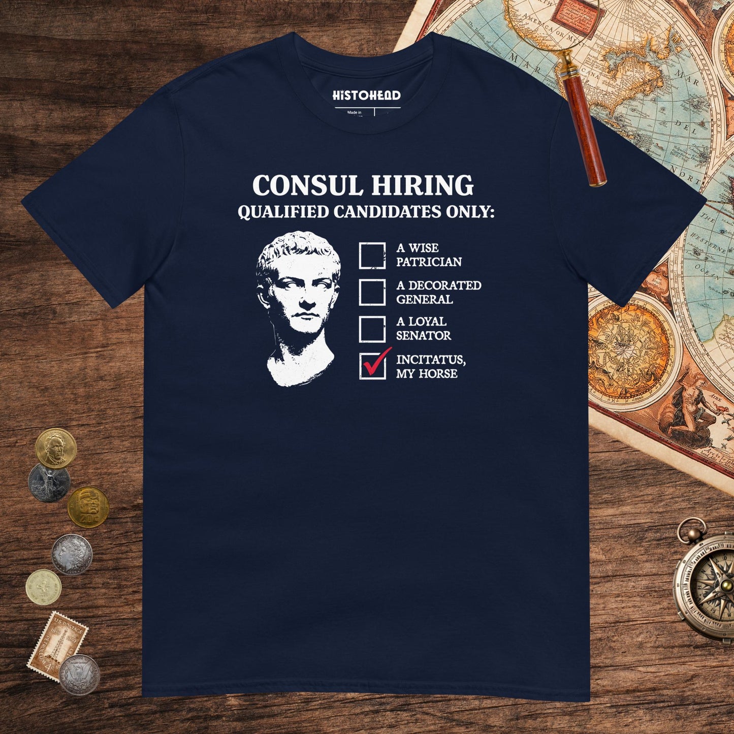 Navy Caligula's Nominee for Consul Tee - history buff gift by HistoHead