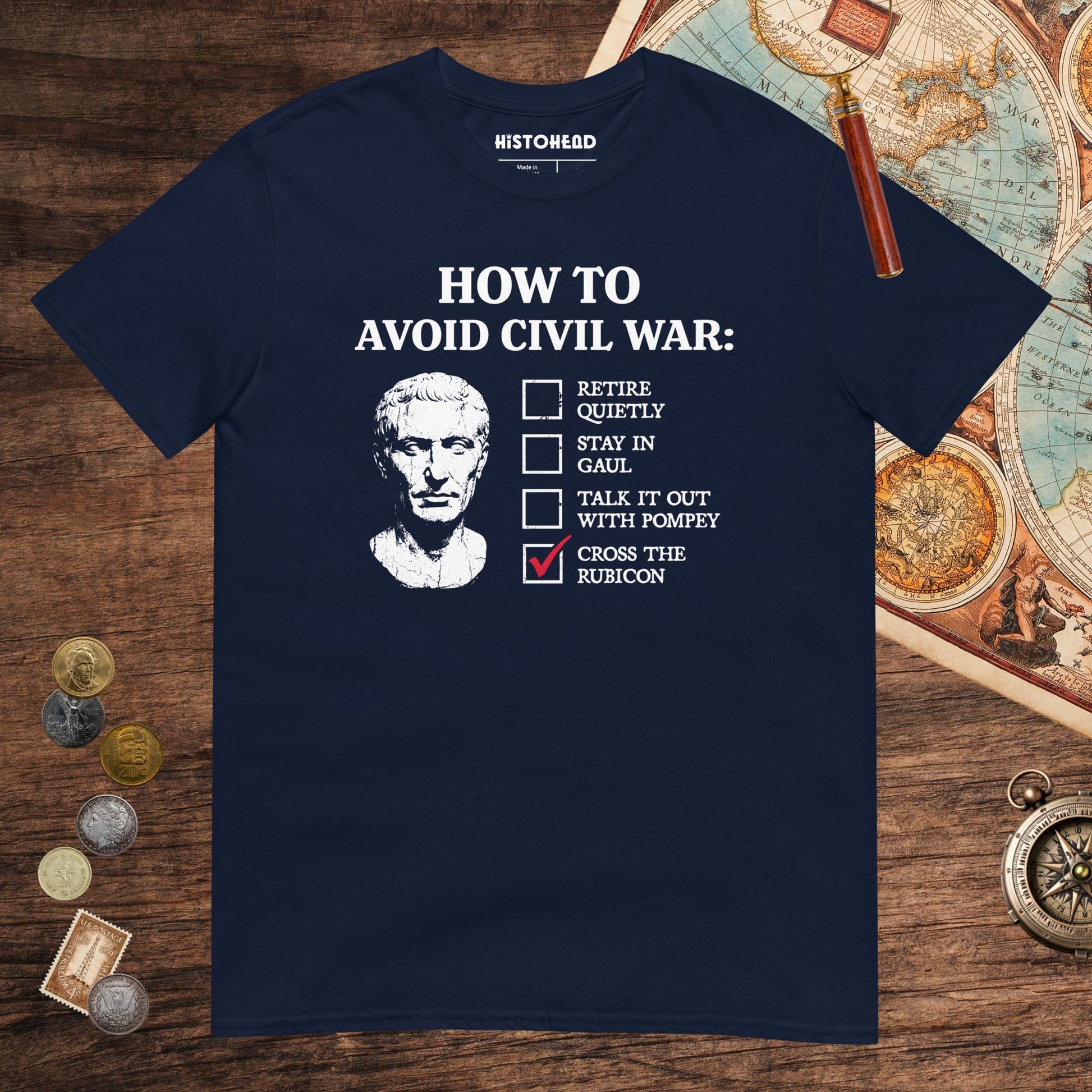 Navy Caesar's Peace Plan Tee - history buff gift by HistoHead