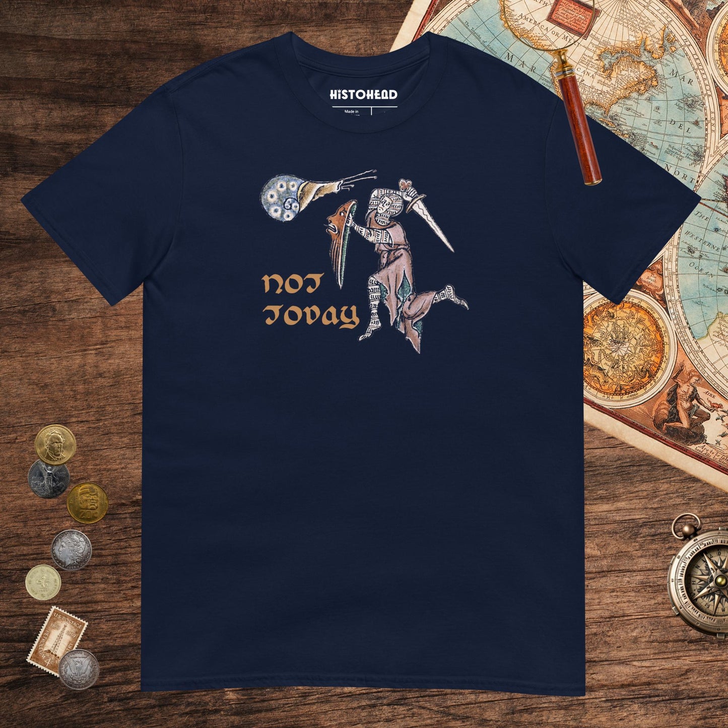 Navy Not Today Snail Tee - history buff gift by HistoHead