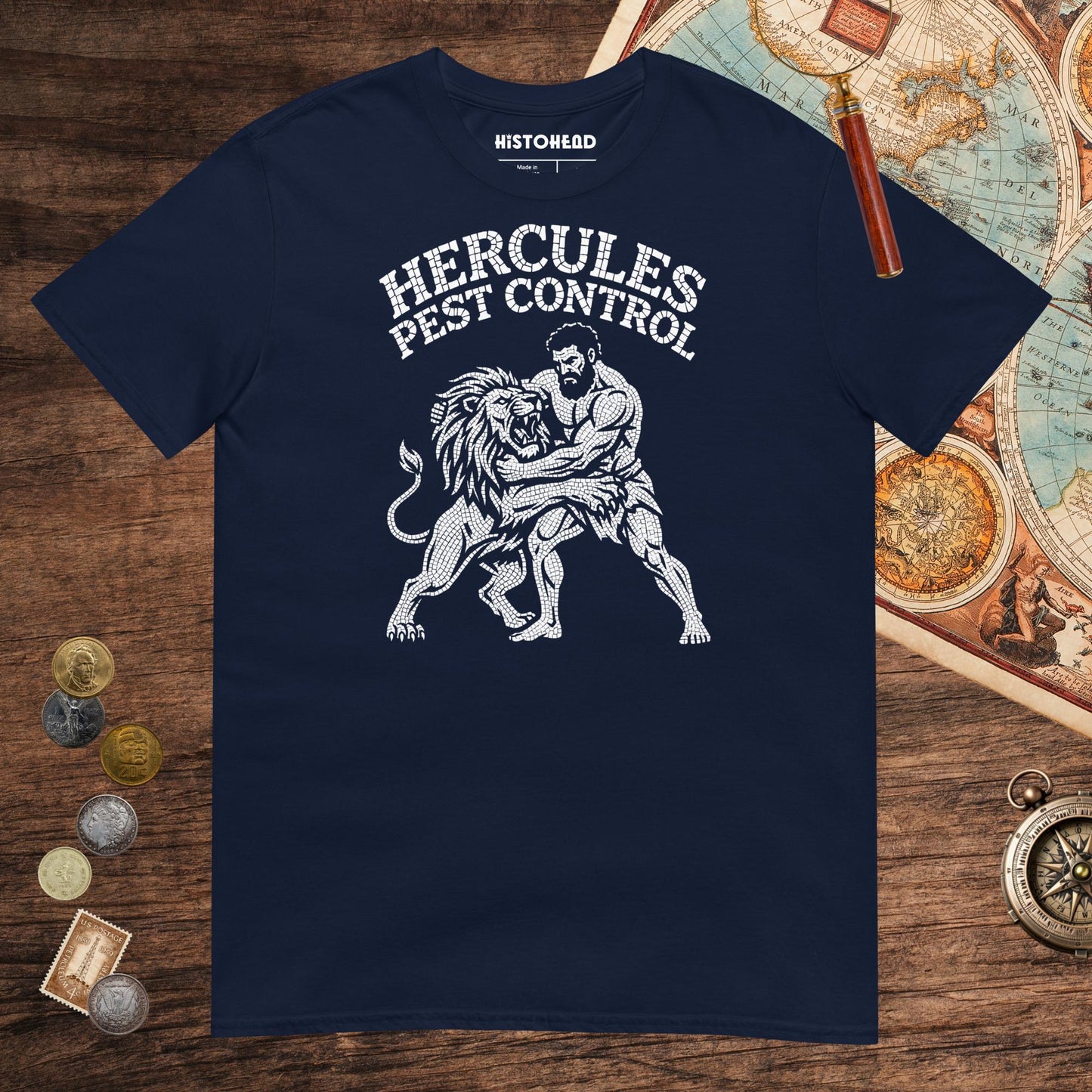 Navy Hercules Pest Control Tee - history buff gift by HistoHead