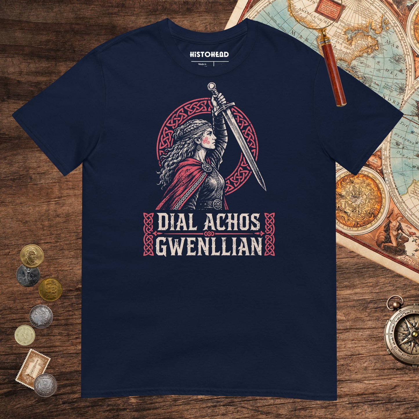 Navy Dial Achos Gwenllian Tee - history buff gift by HistoHead