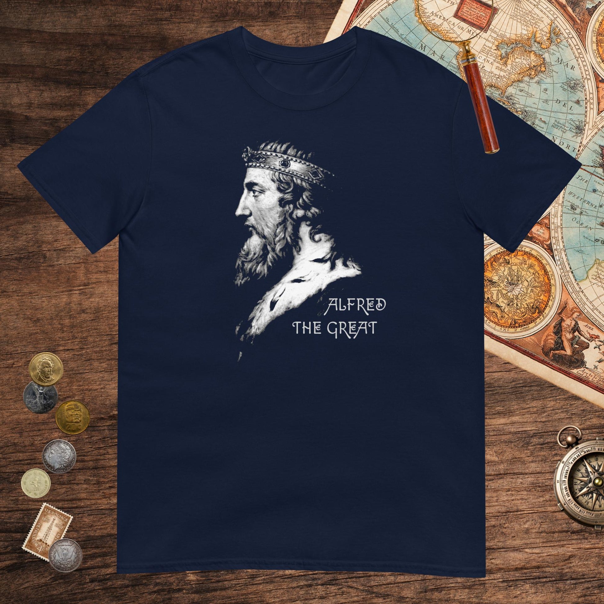 Navy Alfred the Great Portrait Tee - history buff gift by HistoHead