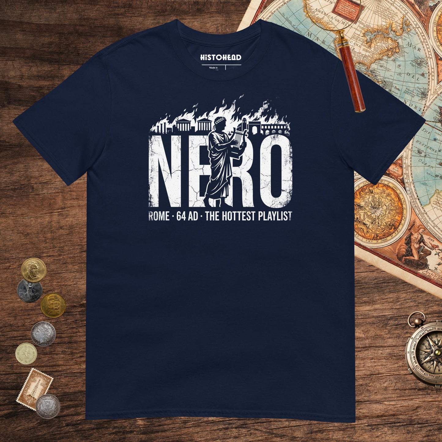 Navy Nero's Hottest Playlist Tee - history buff gift by HistoHead