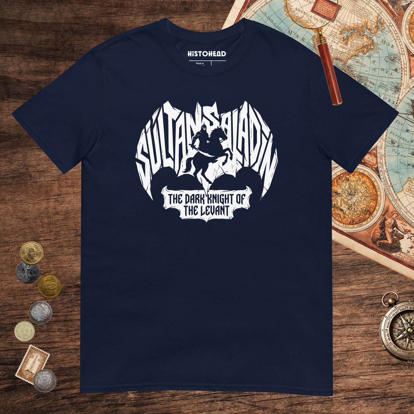 Navy Saladin Dark Knight Tee - history buff gift by HistoHead