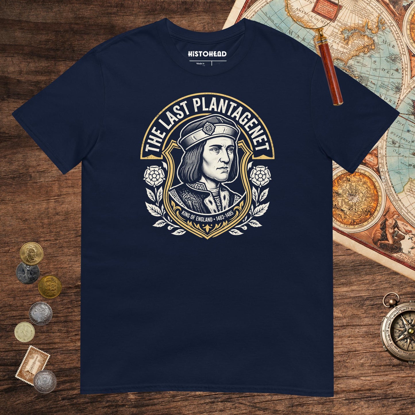 Navy Richard III The Last Plantagenet Tee - history buff gift by HistoHead