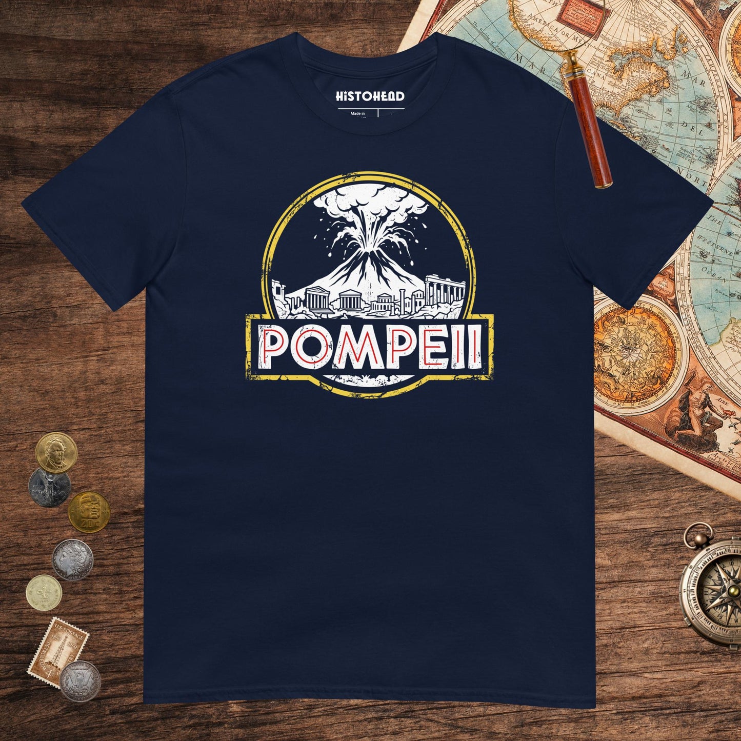 Navy Pompeii Tee - history buff gift by HistoHead