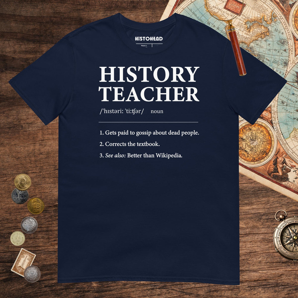 Navy History Teacher Definition Tee - history buff gift by HistoHead