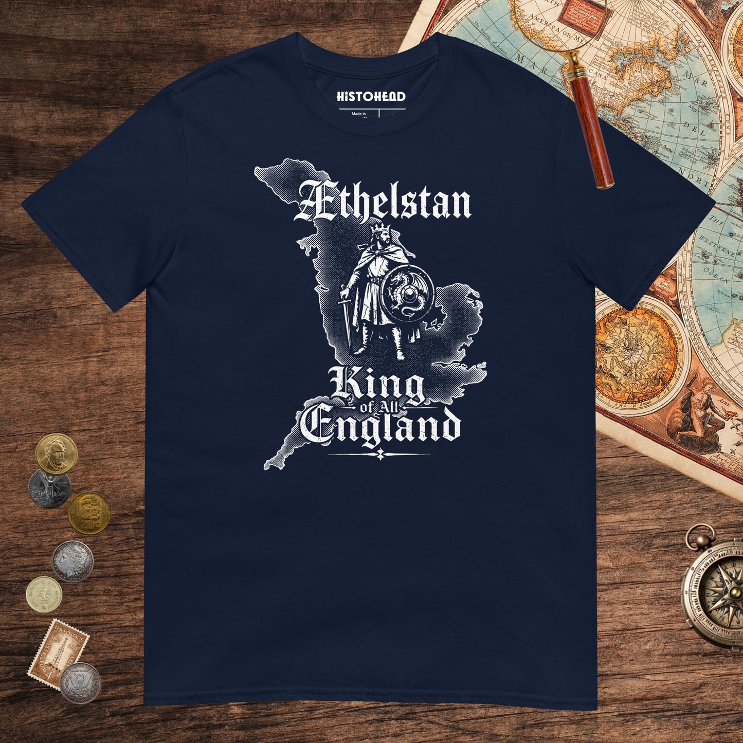 Navy Æthelstan Territory Tee - history buff gift by HistoHead