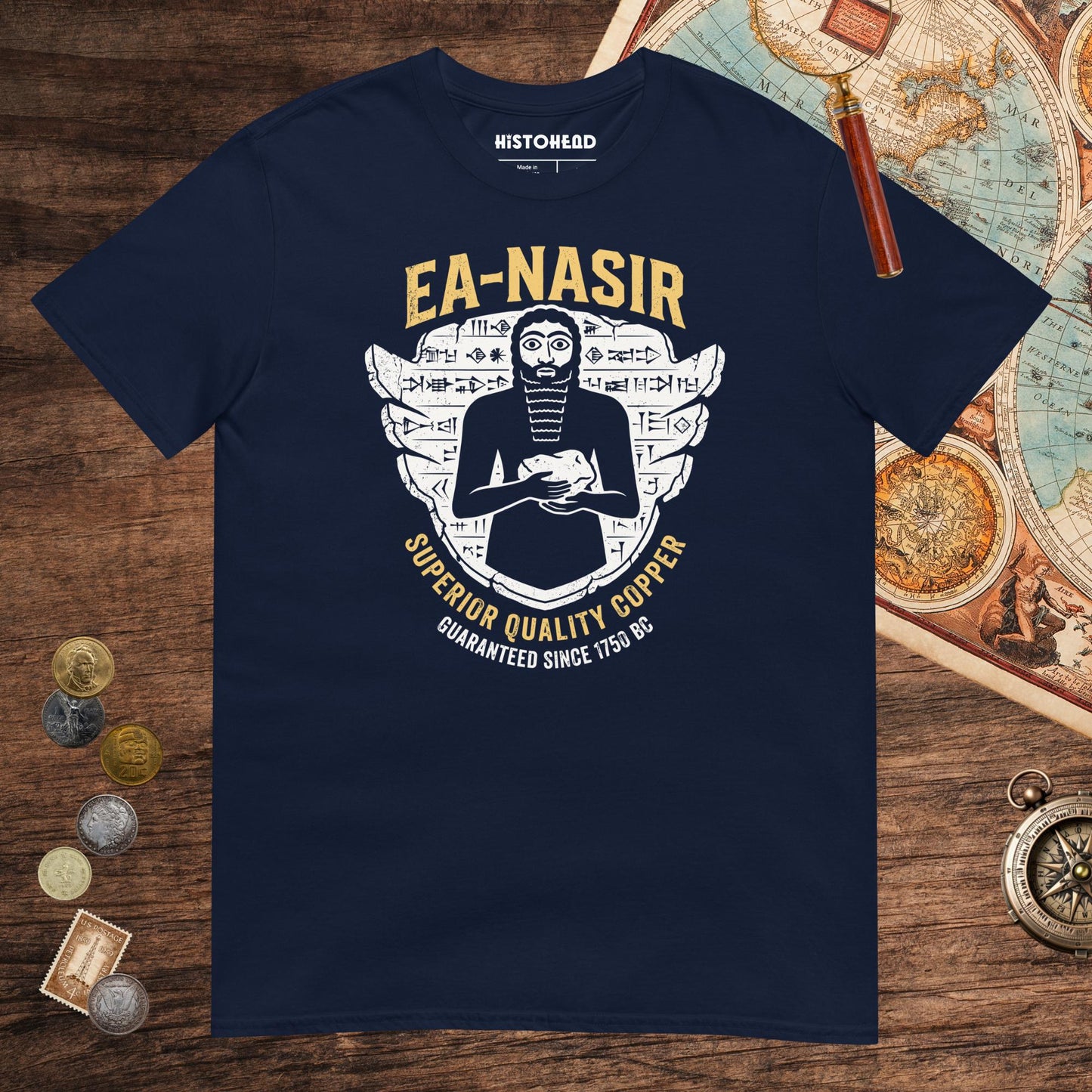 Navy Ea-Nasir Superior Copper Guaranteed Tee - history buff gift by HistoHead