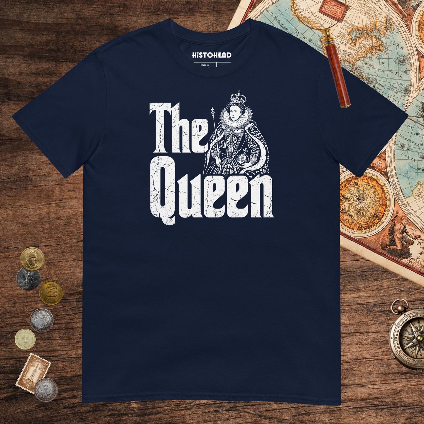 Navy Queen Elizabeth I Tee - history buff gift by HistoHead