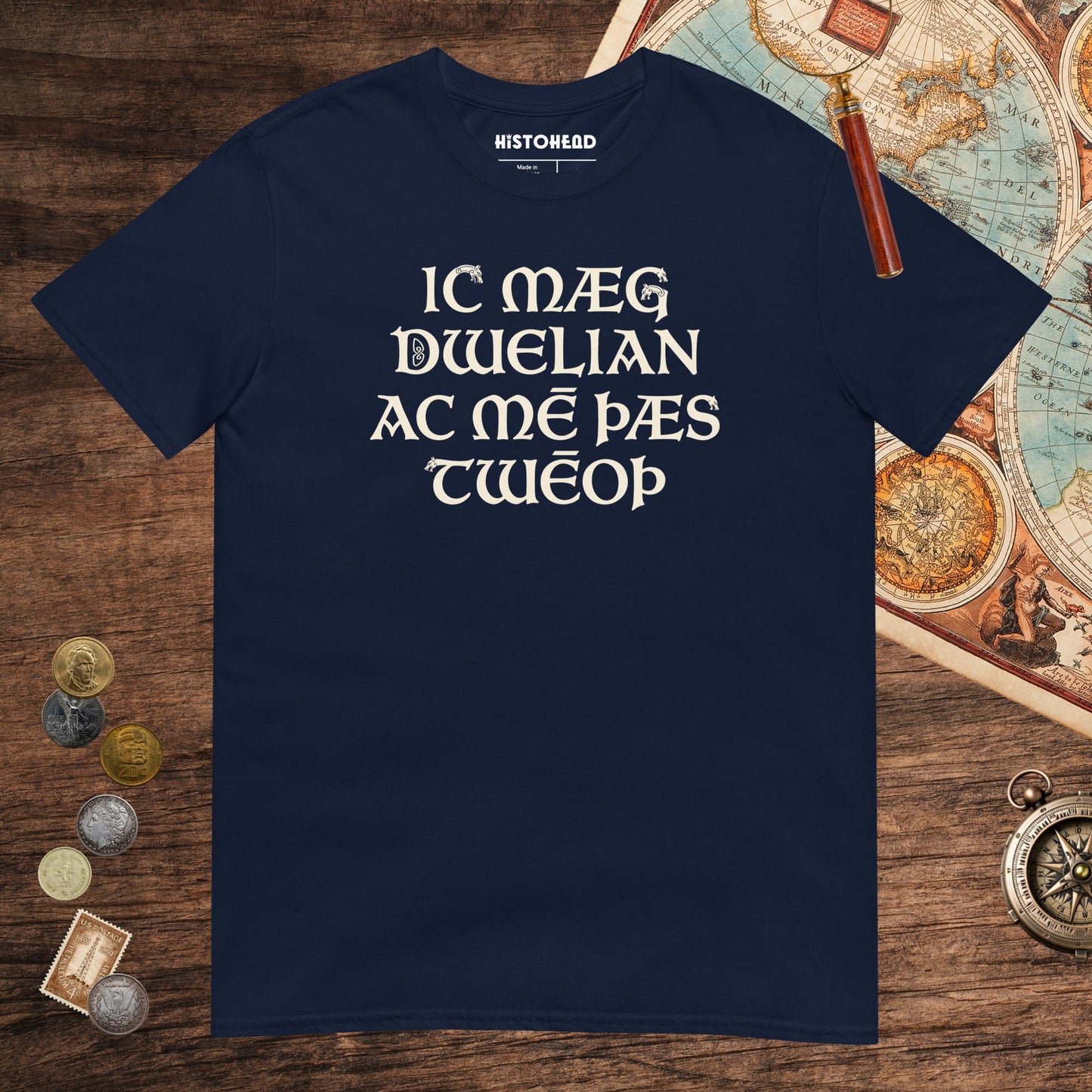 Navy I May Be Wrong But I Doubt It in Old English Tee - history buff gift by HistoHead
