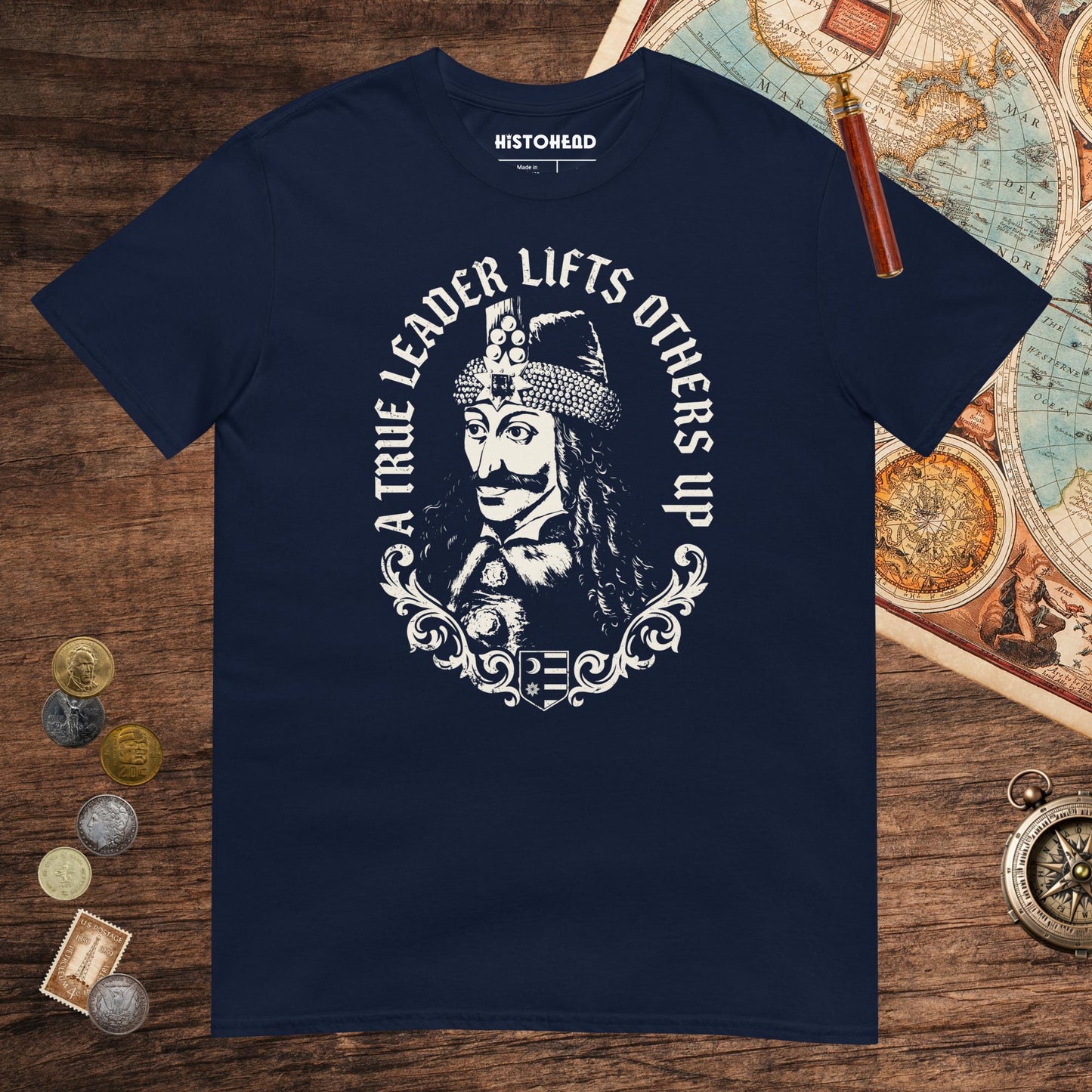 Navy Vlad the Impaler True Leader Tee - history buff gift by HistoHead