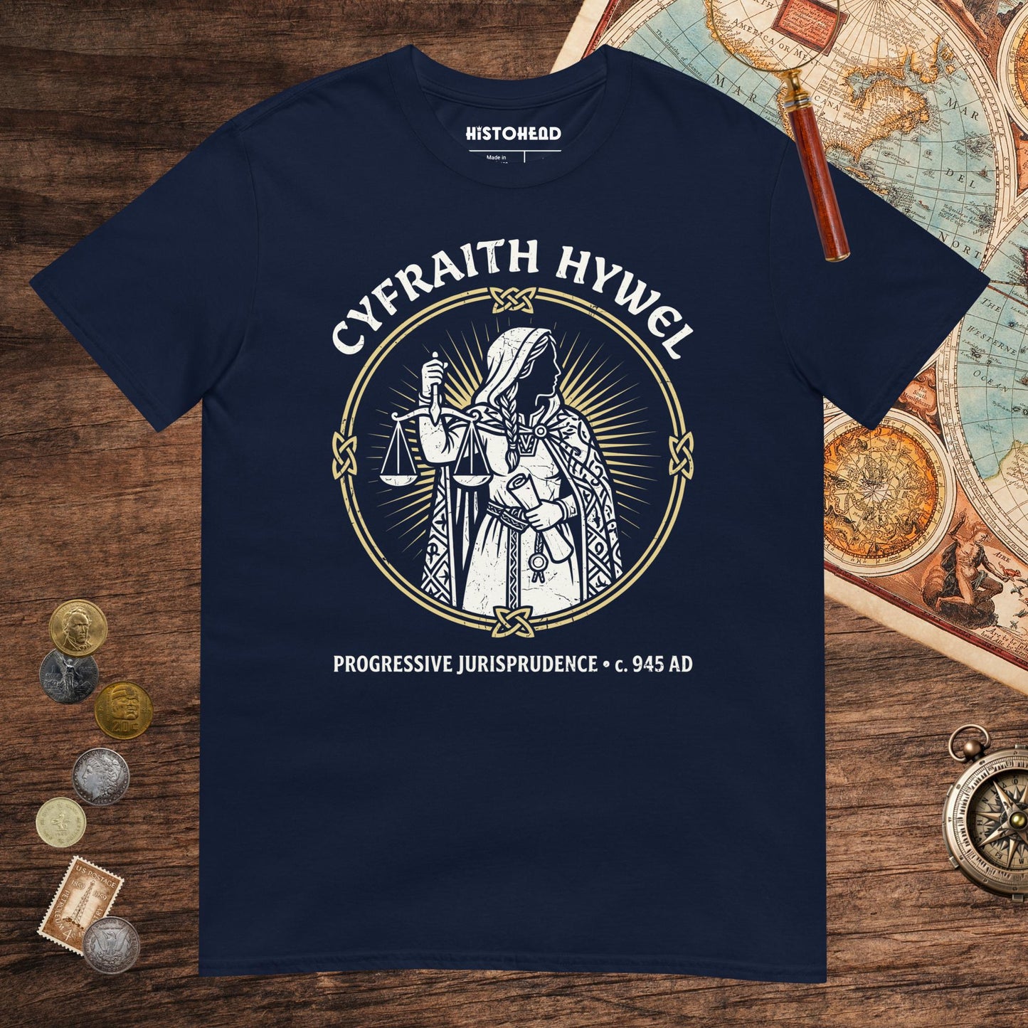 Navy Cyfraith Hywel Progressive Jurisprudence Tee - history buff gift by HistoHead