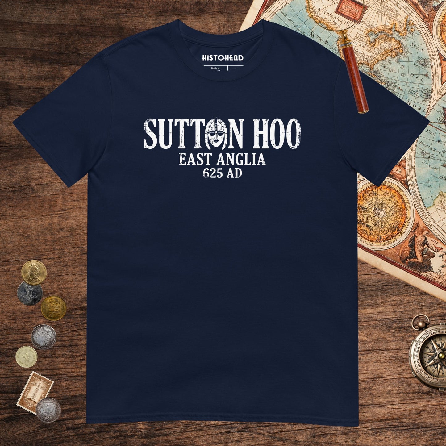 Navy Sutton Hoo Tee - history buff gift by HistoHead