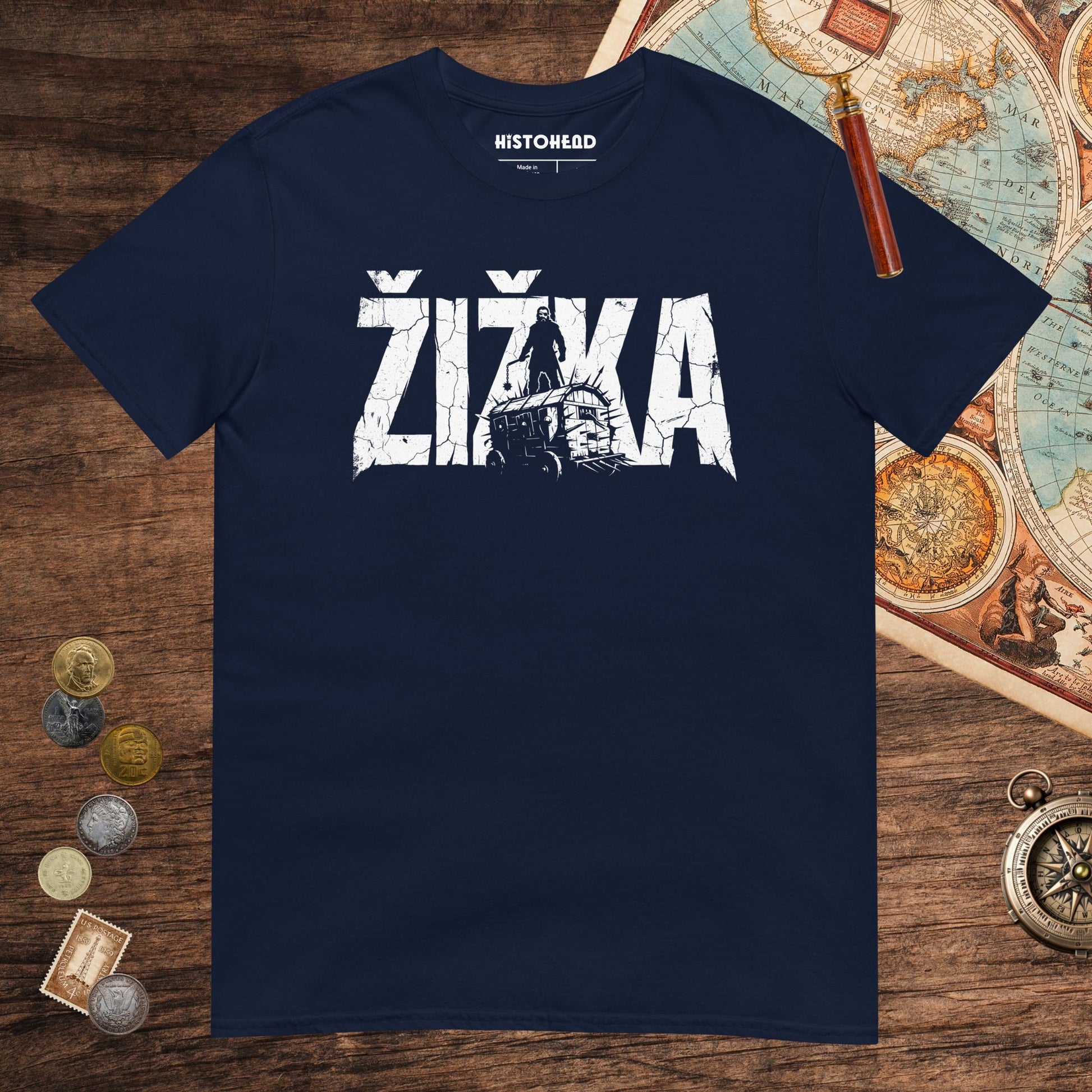 Navy Jan Žižka Tee - history buff gift by HistoHead