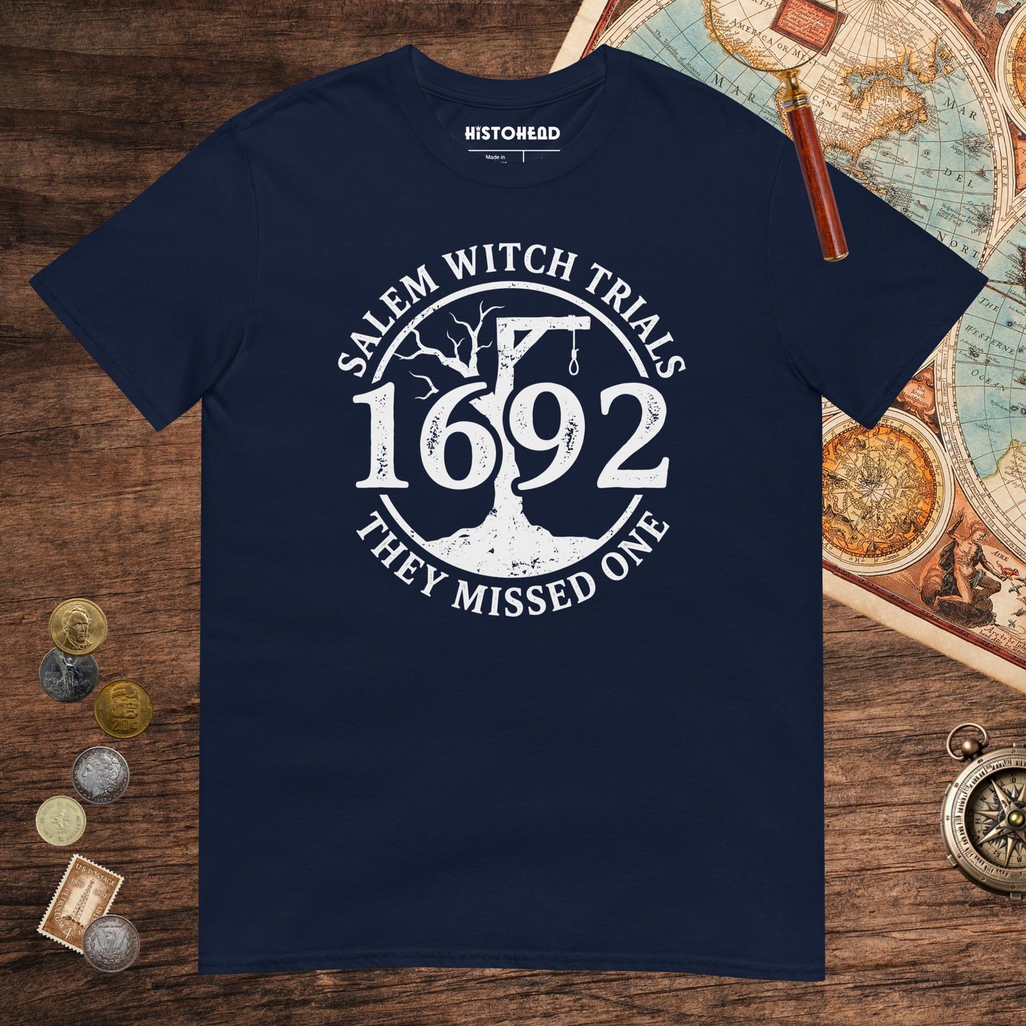 Navy Salem Witch Trials They Missed One Tee - history buff gift by HistoHead