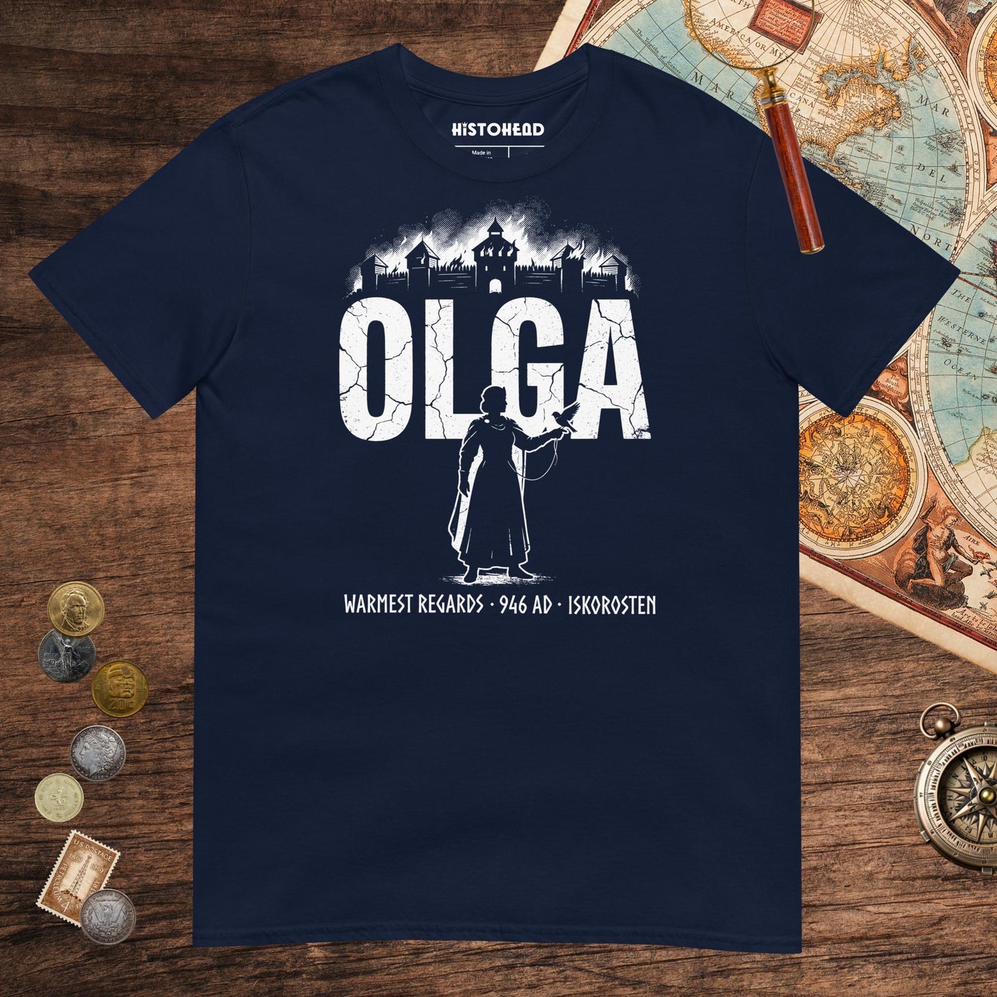 Navy Olga of Kiev Warmest Regards Tee - history buff gift by HistoHead